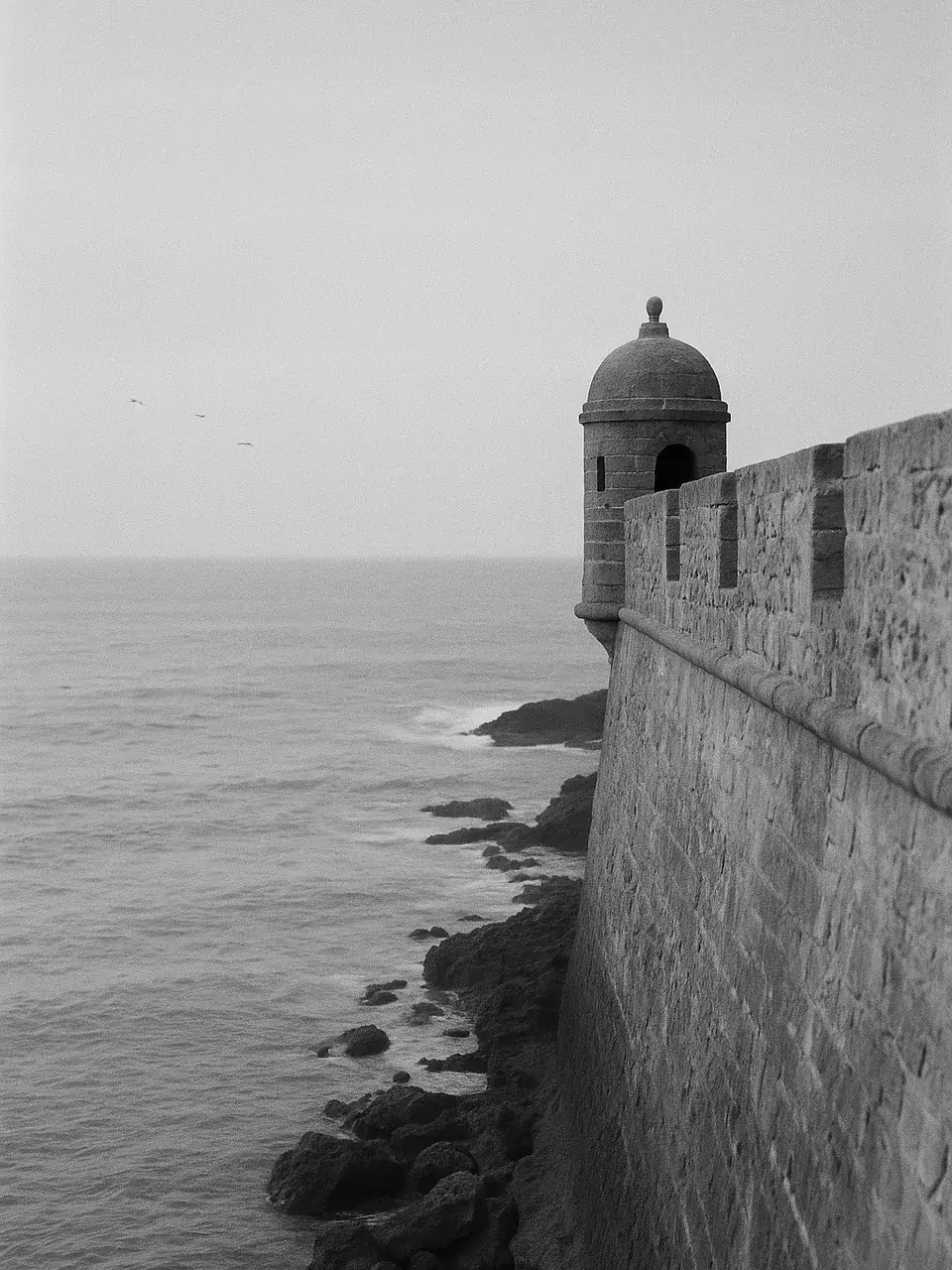 The ramparts of Essaouira facing the ocean